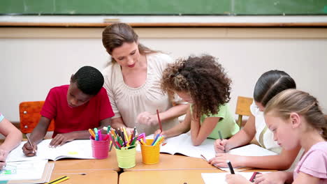 happy pupils drawing