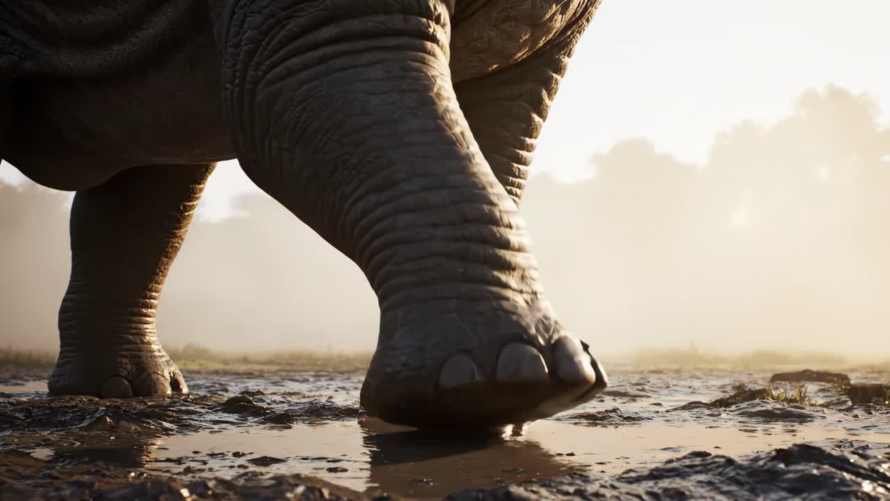 Dinosaur legs in the mud