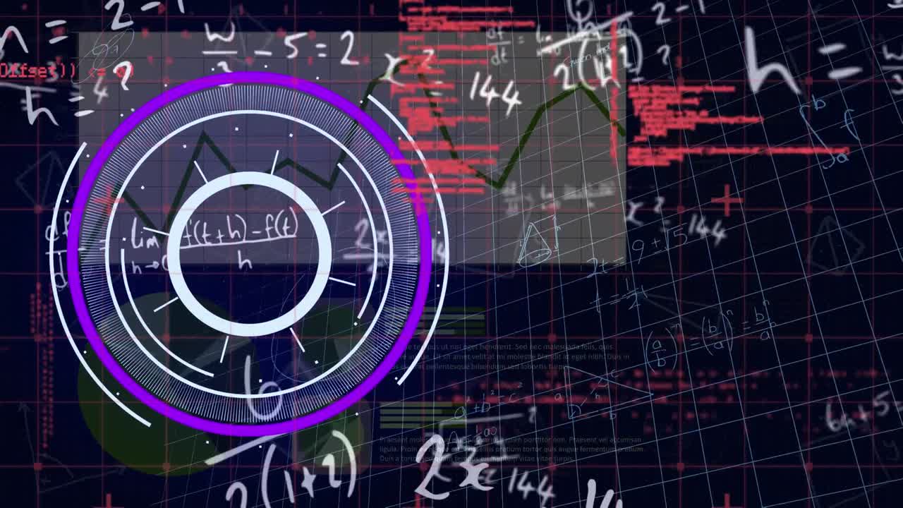 A digital video of a spinning, scanning scope on a black background
