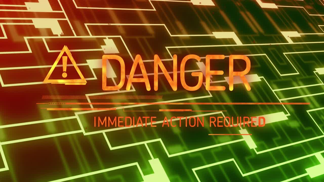 연결 네트워크를 통해 위험 텍스트의 애니메이션