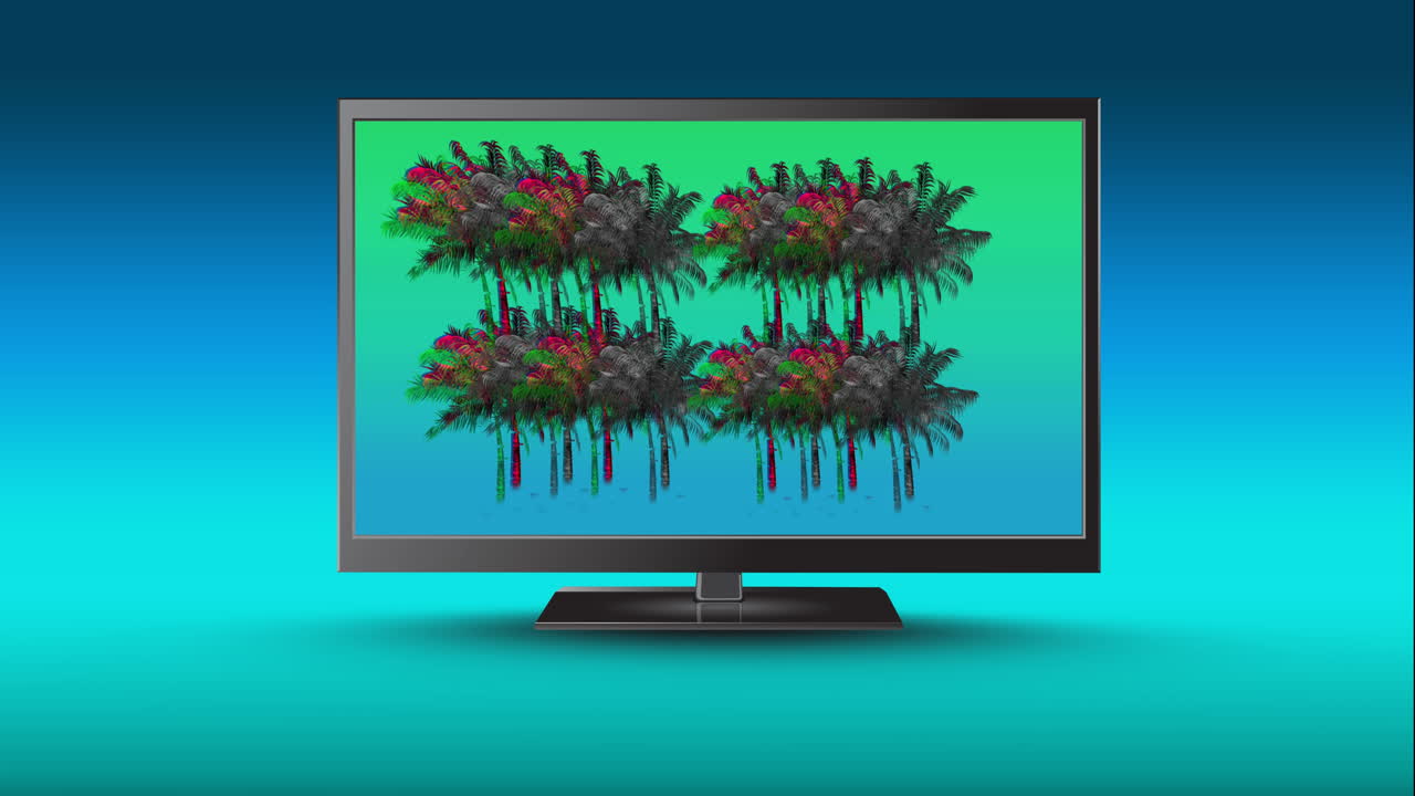palmeras en una pantalla lcd 4k