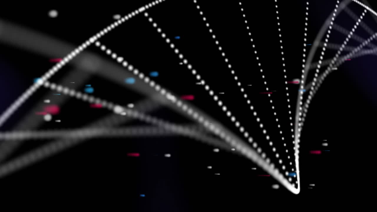 Animation of dna strand over colourful spots