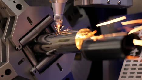 cnc laser and gas cutting of metal, modern industrial technology.