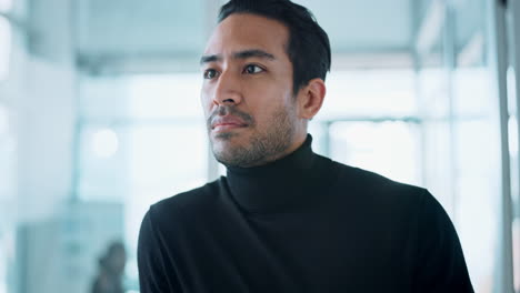 thoughtful man in office