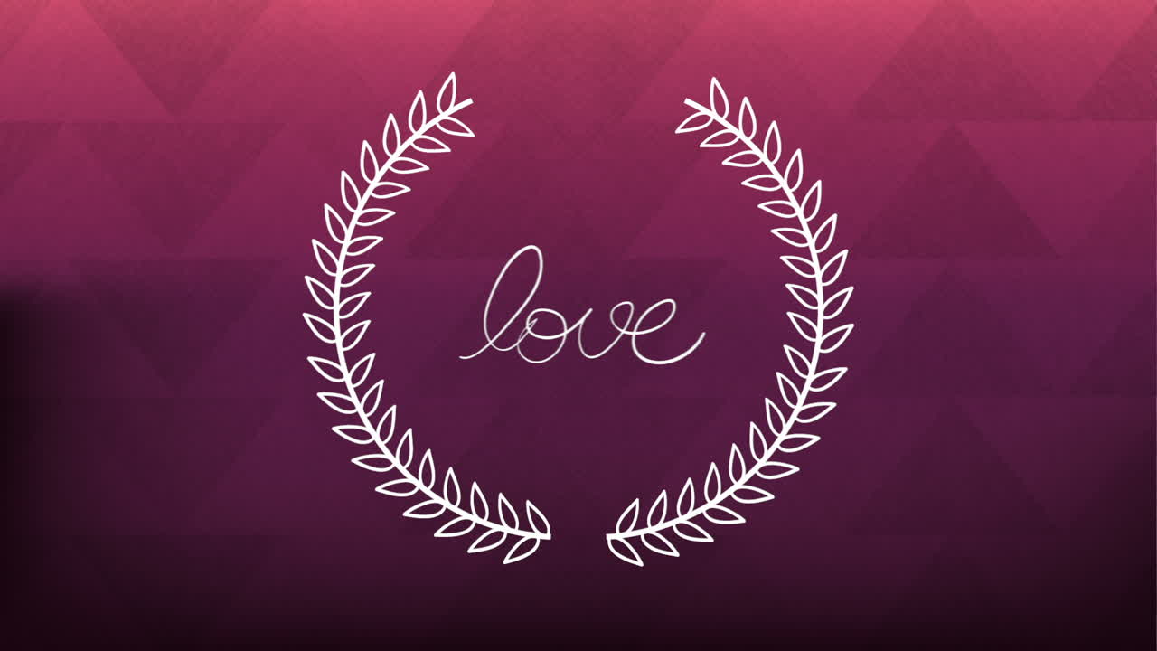 valentines card with wreath crown animation