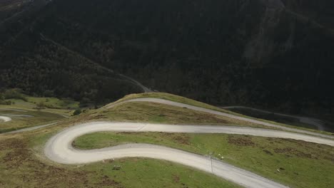 hairpins on col de portet mountain pass, pyrenees in france