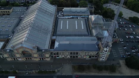 aerial view establishing alexandra palace entertainment venue and surrounding downtown london