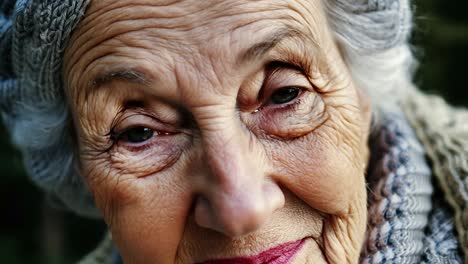 retrato en primer plano de una anciana con una sonrisa suave