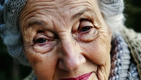 close-up portrait of an elderly woman with a gentle smile