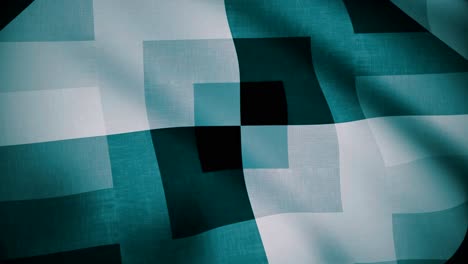 teal and gray geometric fabric