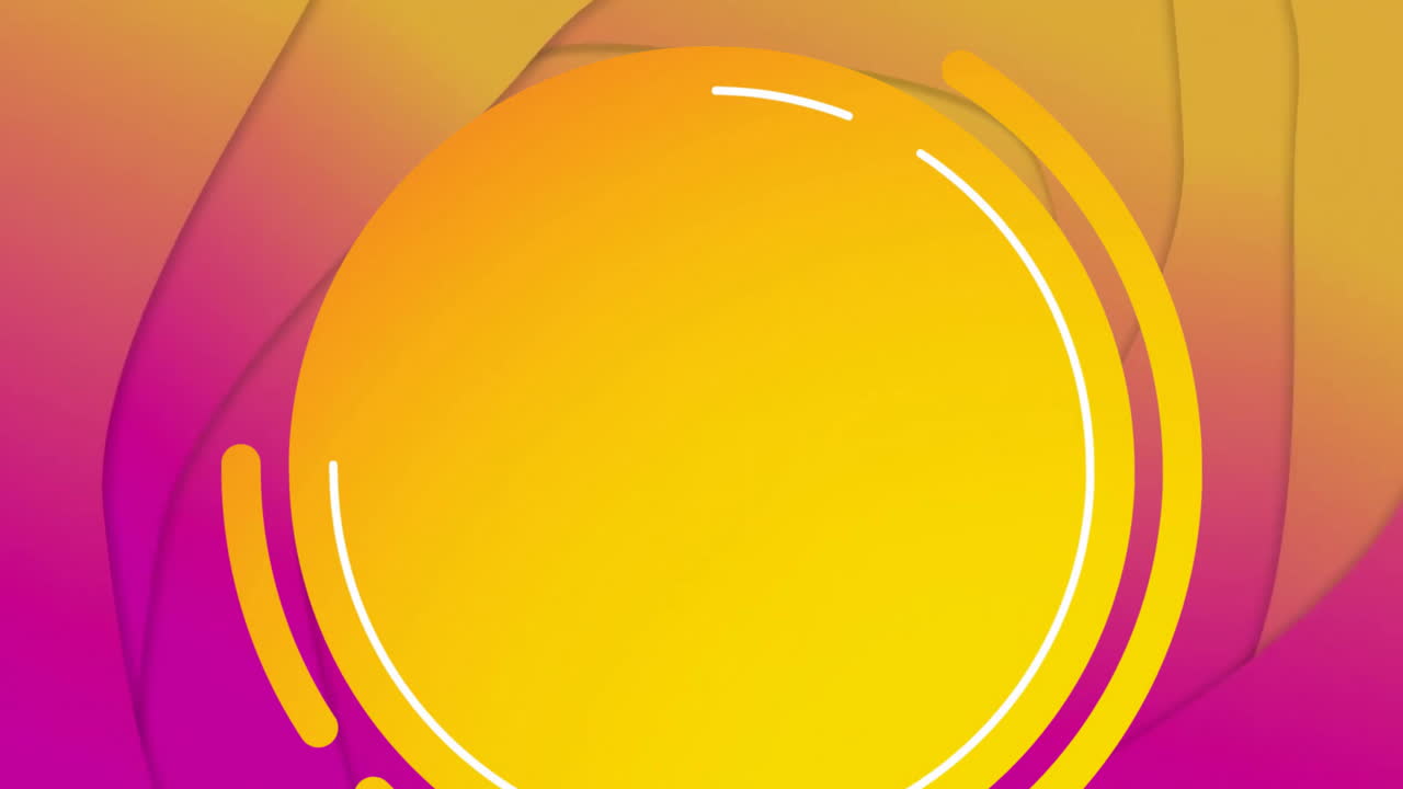 animación de un círculo amarillo girando sobre un fondo estampado