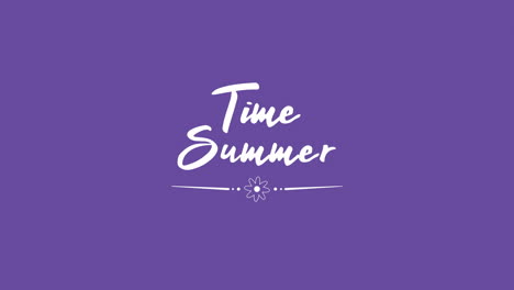 summer time with white flower on purple gradient