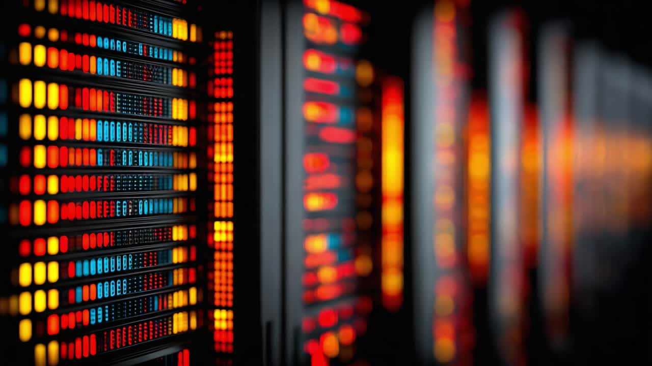 Colorful Data Centers: A Glimpse into the Vibrant and Complex World of Server Racks and Digital Infrastructure Illuminated by RGB Lights