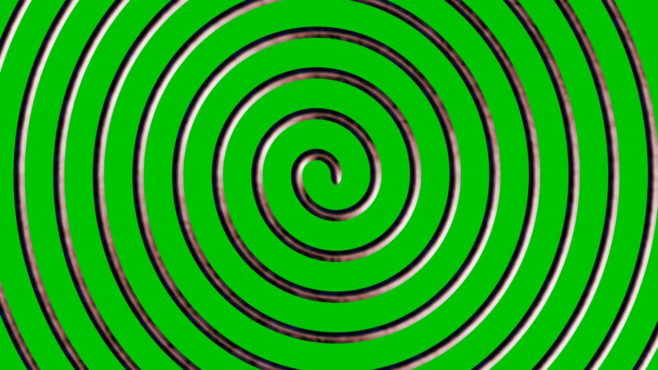 Spirale rotante su sfondo verde