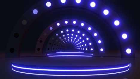 neon light tunnel 3d render
