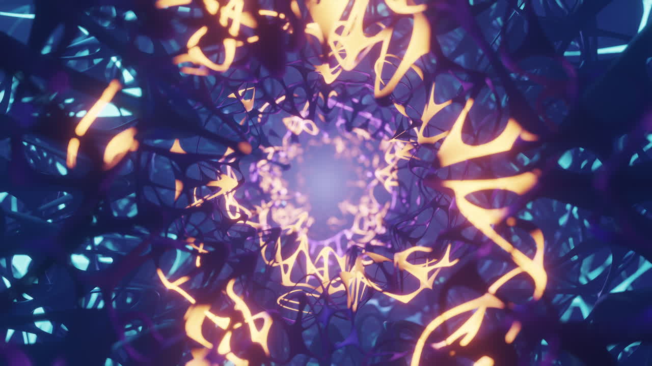 animación de bucle del sistema de red neurológica, renderización en 3d.