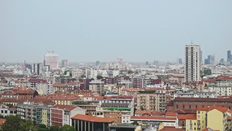 colorful rooftops of milan city, view from above