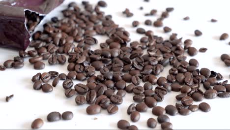 Coffe-beans-on-a-white-surface