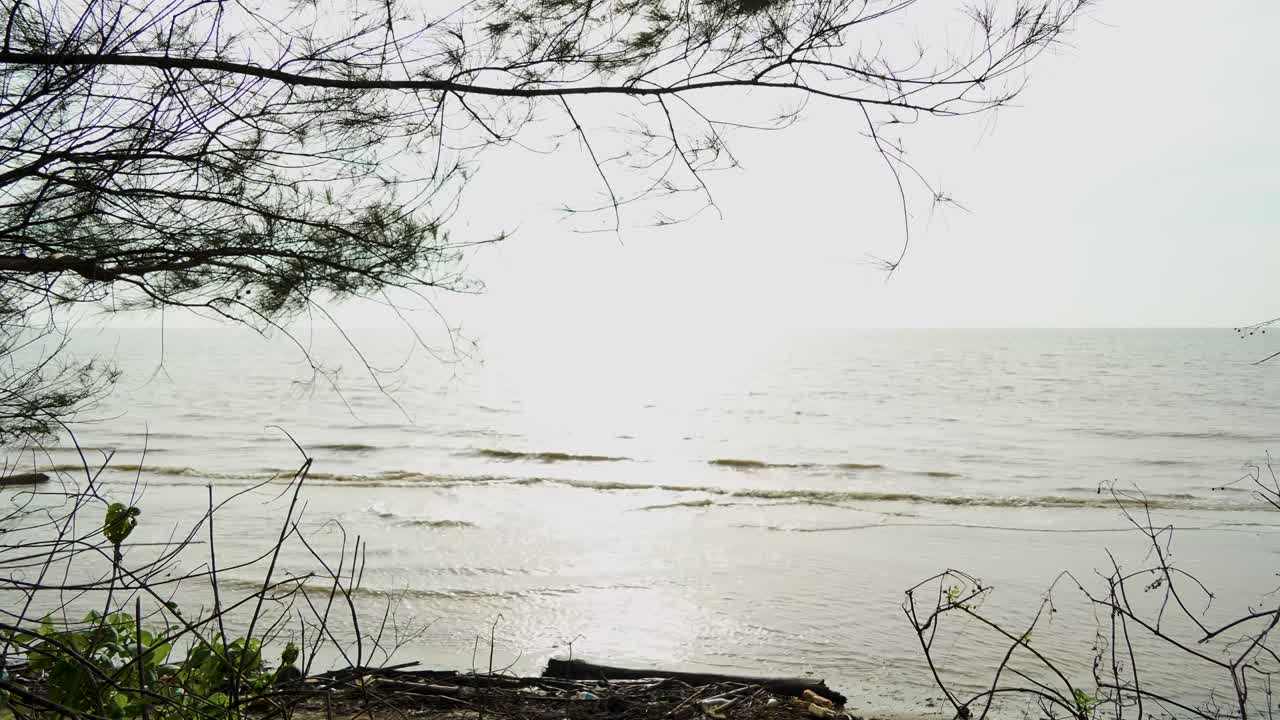 Beautiful Summer View At Kabong Beach,White Sandy Beach,Blue Sky,Sea And Green Trees.