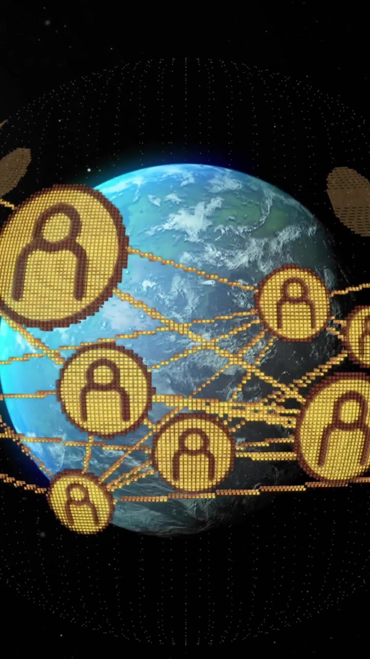 Animazione di icone digitali dei social media che si muovono su un globo