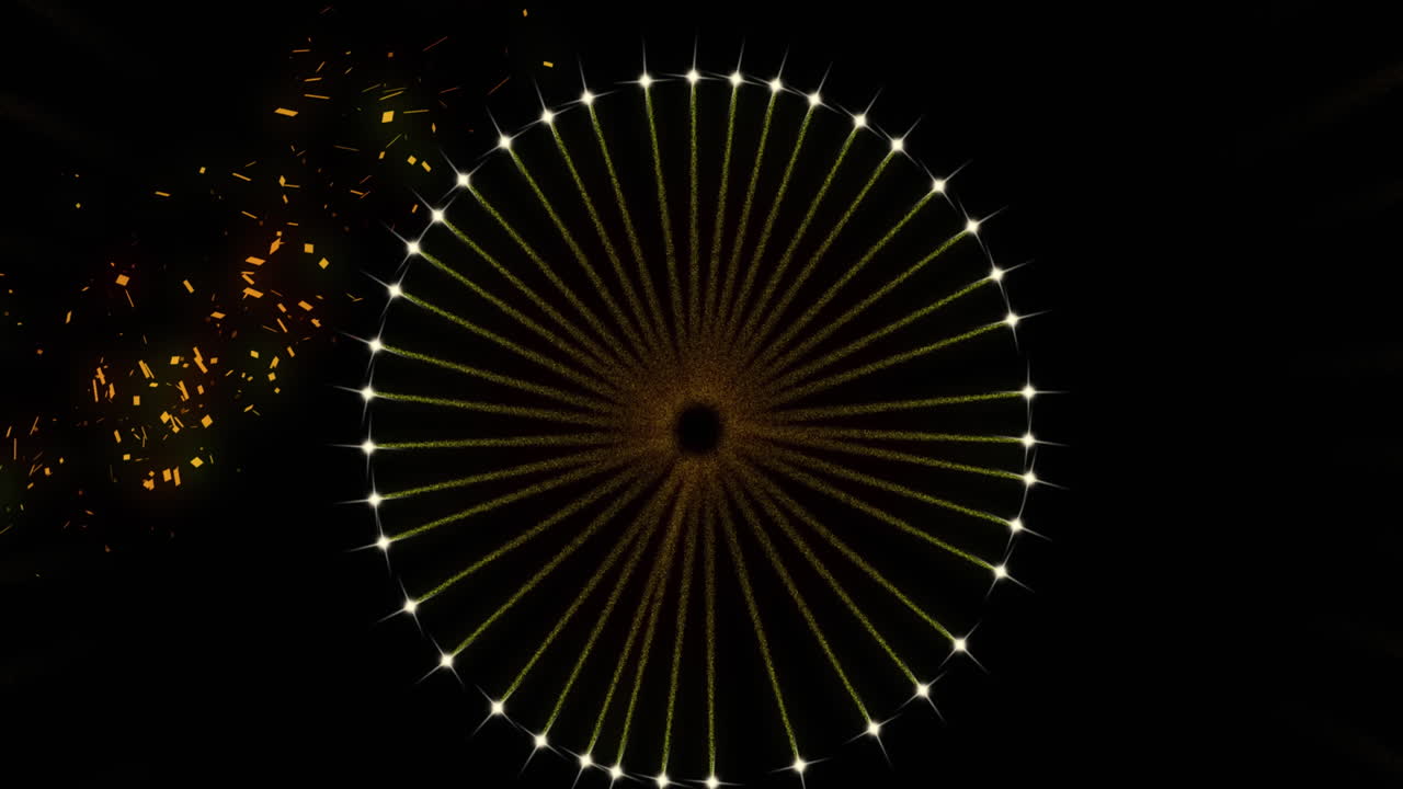 검은 바탕에 불꽃놀이의 애니메이션