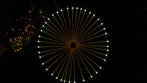 Animation of fireworks on black background