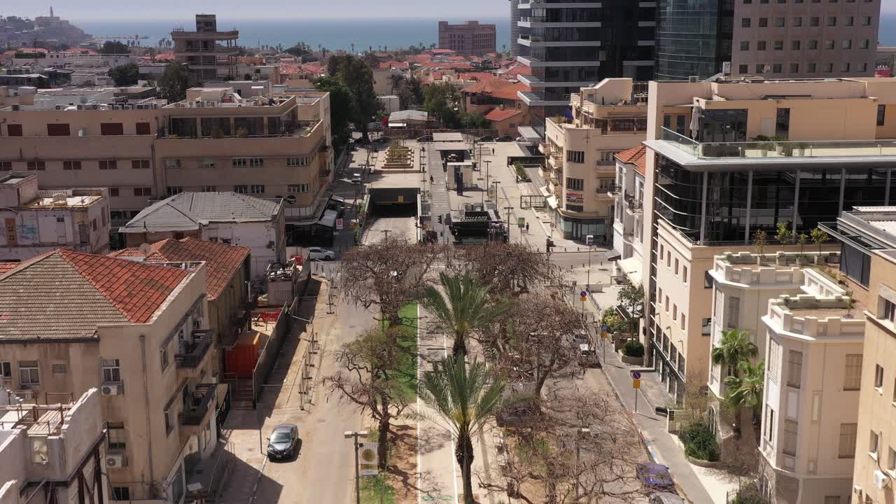 Aerial View of a City Street in Tel Aviv