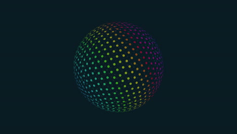 futuristic sphere with dots on black gradient