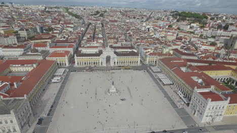 Beautiful-drone-shot-of-Terreiro-do-Paço-Square