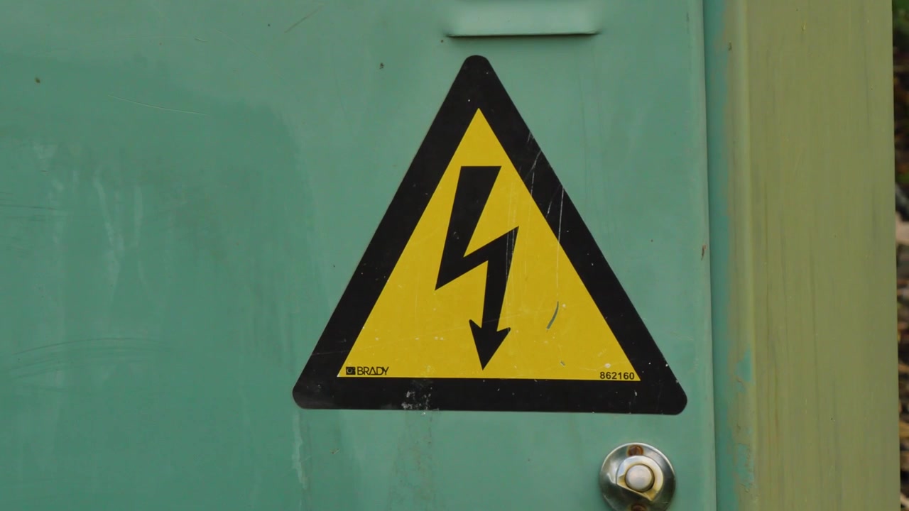 Thunder bolt and voltage sign