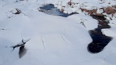 lago comenzando a revelarse durante la primavera