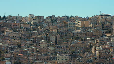 jabal al ashrafyia amman, jordan. close shot for jabal al ashrafyeh houses. urban sprawl 4k footage