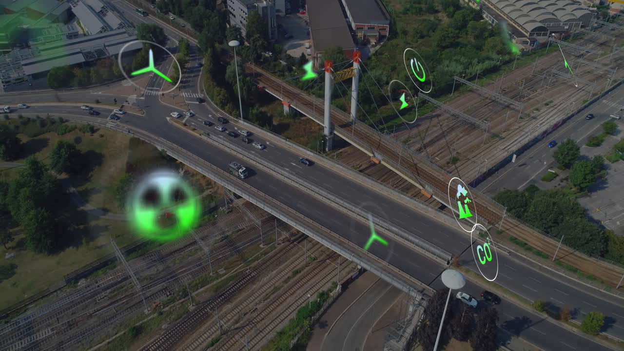 생태 아이콘의 애니메이션과 도로 위의 데이터 처리