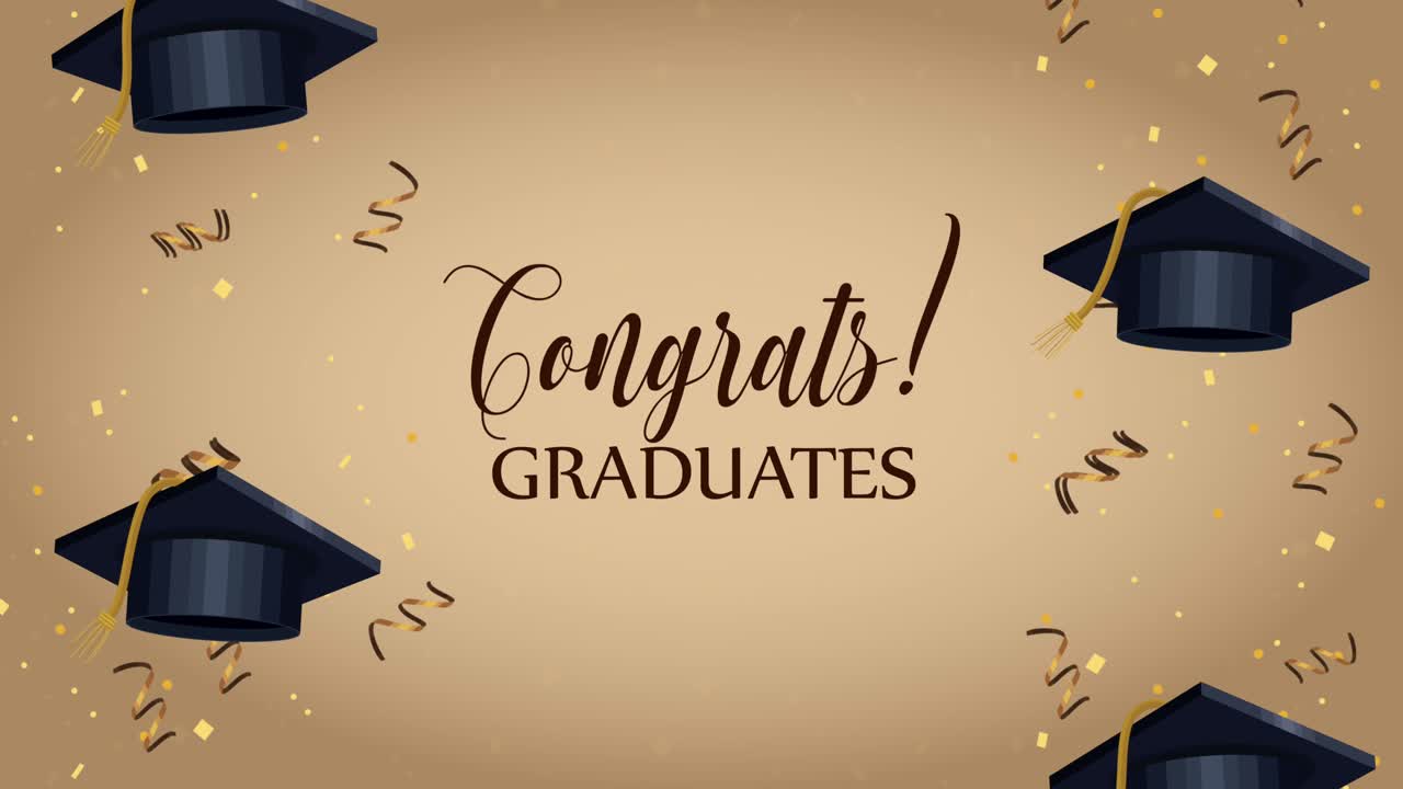congrats graduates celebration invitation animation