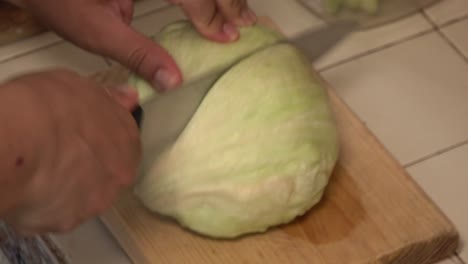 lettuce sliced on a cutting board