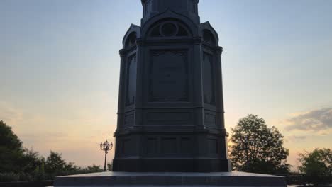 famous architectural landmark of kyiv, ukraine: monument to vladimir the great at dawn in the morning