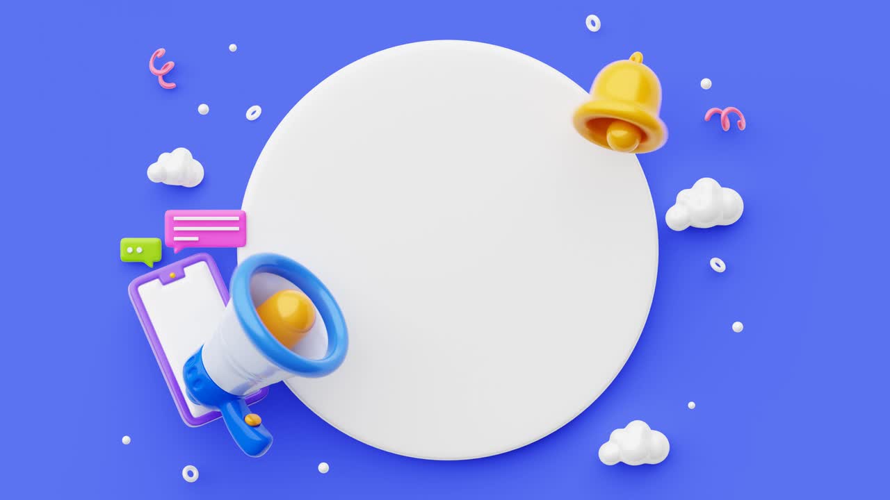 원 배경에 통신 요소의 3d 일러스트레이션