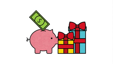 piggy bank with gifts