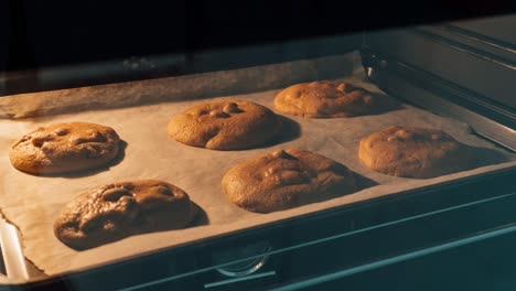 time-lapse of baking soft cookies in the oven