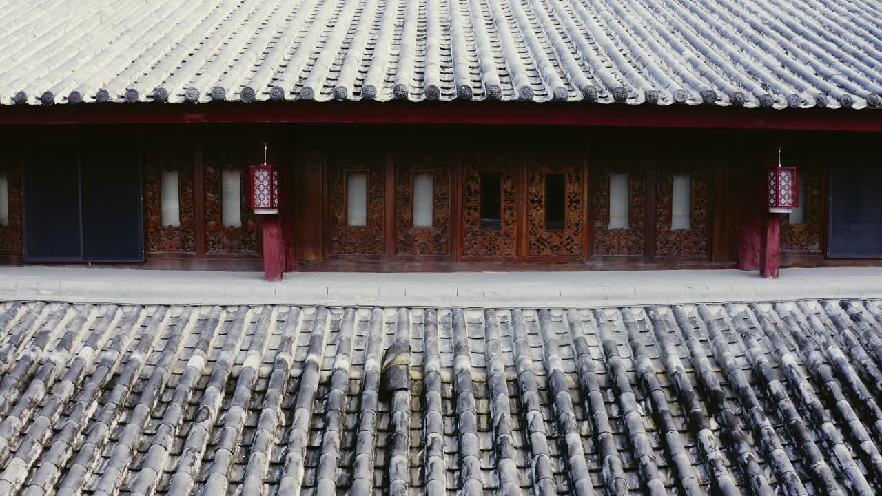 전통적인 중국 건물에 동양 옥상 건축