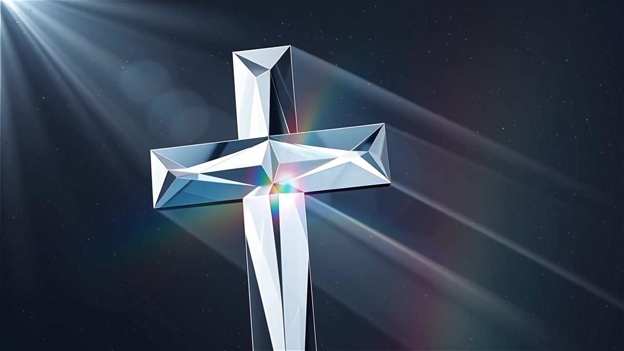 Cruz Cristiana con Luz Celestial, Fondo para Adoración.