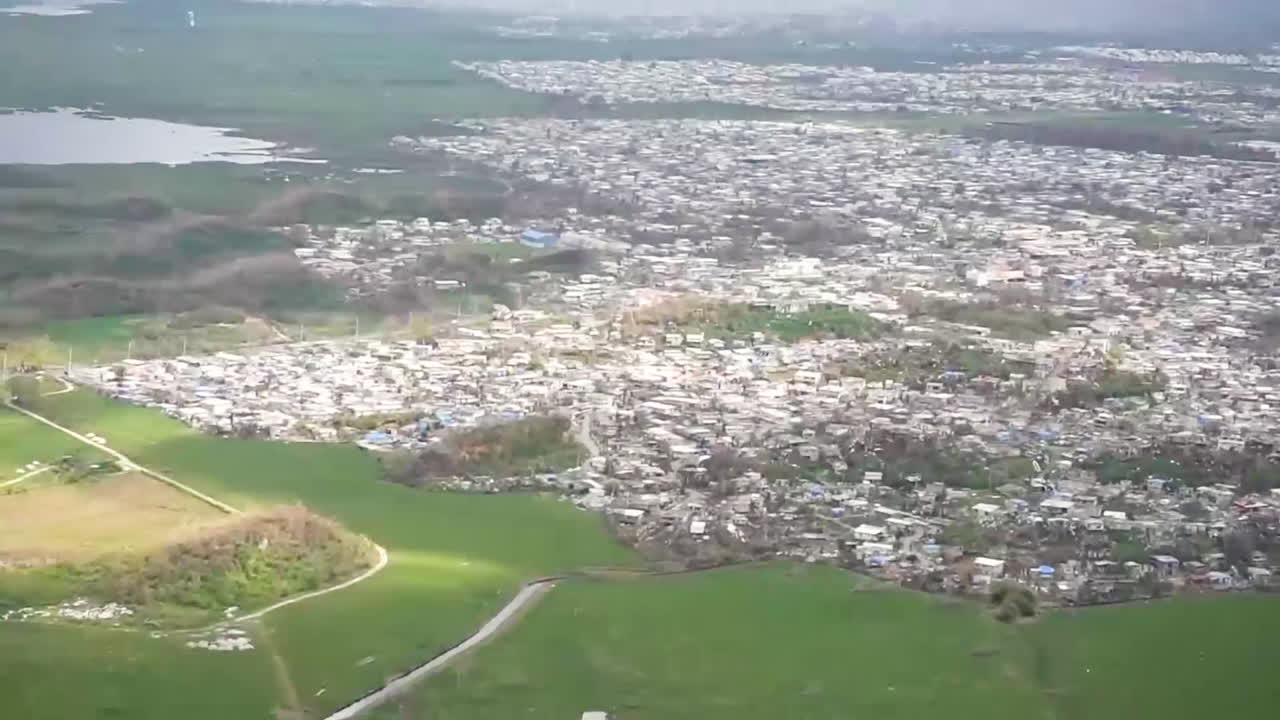 antenas sobre la devastación del huracán maria en puerto rico