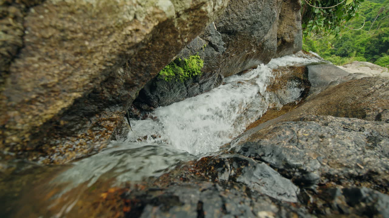 Waterfall through rocks