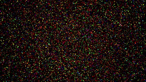 4k animation of rainbow multi color powder or dust circle explosion from center on beautiful black background. fade away all background. motion graphic and animation wallpaper.