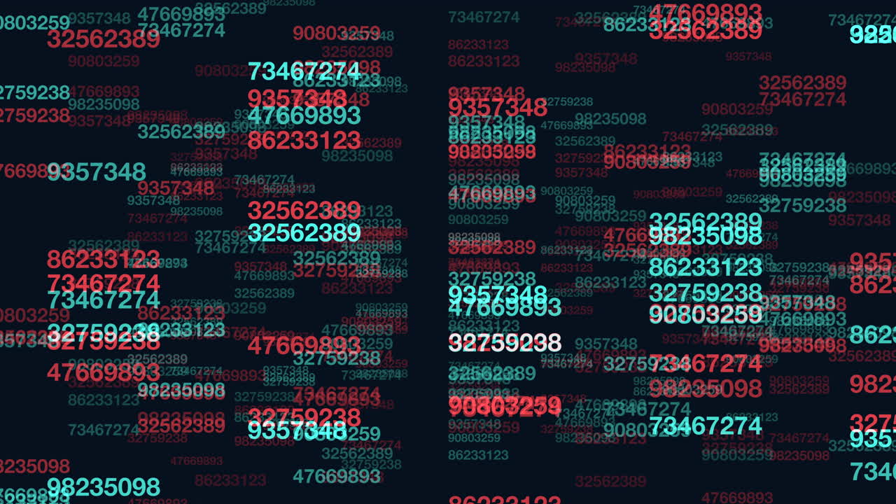 Image of binary digits in red, green, and blue on a black grid background. The color variation signifies specific values of binary code, essential for conveying data in computer systems