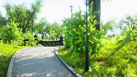 Empty-street-at-the-nice-and-comfortable-great-garden