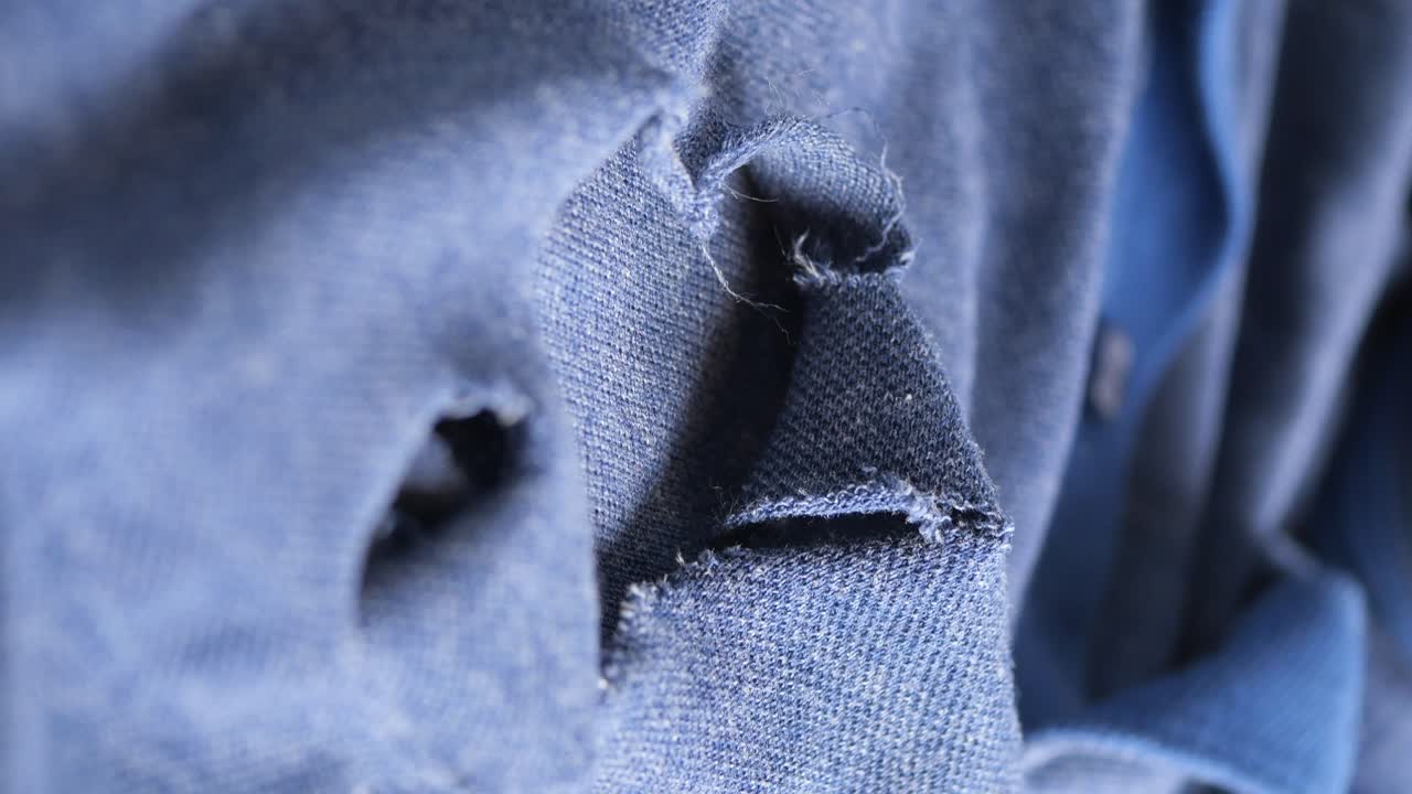 Torn Blue Polo Shirt