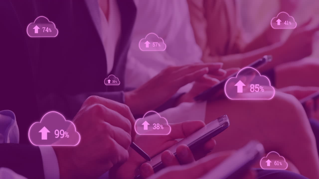 휴대 전화 4k를 사용하여 디지털 클라우드에 업로드