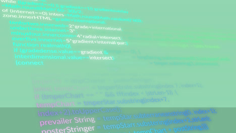 animación del procesamiento de datos sobre un fondo verde