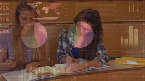 animación de las estadísticas y el procesamiento de datos sobre las alumnas que estudian